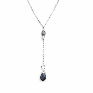 L923 S925 Labradorite Lariat Necklace